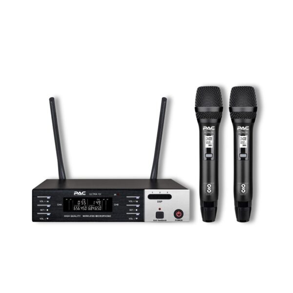ULTRA12R Dual Handheld Wireless Microphone System | Plug & Play UHF Mic